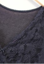 40% New Vintage Y2K Slip Dress Black Half Sleeve With Lace Details