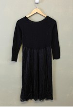 40% New Vintage Y2K Slip Dress Black Half Sleeve With Lace Details