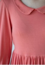 Salmon pink peter pan collar dress