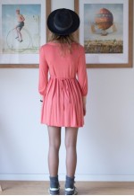 Salmon pink peter pan collar dress