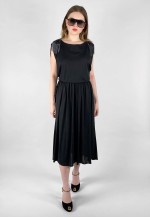 70's Radley Vintage Black Slinky Sequin Evening Dress