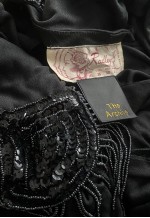 70's Radley Vintage Black Slinky Sequin Evening Dress