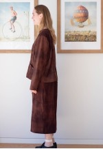 Brown jacket and long skirt set