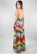 Vera Mont 70's Vintage Halter Neck Print Maxi Dress