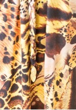 Brown and yellow animal print belted dress