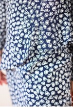 Dark blue round collar vintage dress with frills