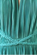 Green mermaid maxi pleated open back dress