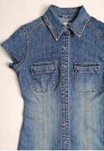 PIMKIE Vintage 90's Button Down Jean Denim Dress Grunge