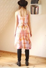 Pastel colorful belted ombre cami tie dye dress