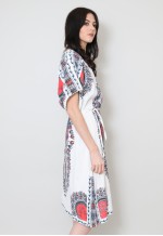 70's Vintage Ladies Dress White Cotton Hippy Lurex Midi