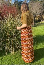 70's Vintage Gold Lurex Ladies Short Sleeve Maxi Dress