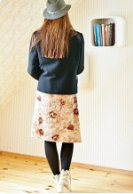 Black long sleeve vintage jacket with grey fur collar