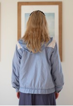 Light blue vintage hooded outerwear jacket coat