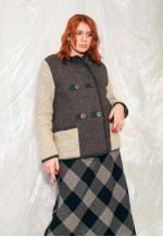 Vintage Wool Coat 80s Preppy Cottagecore Jacket in Brown