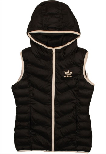 90's Vest Sleeveless Hooded Gilet XSmall Black
