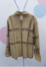 00s Suede Crochet Stitch Jacket Tan